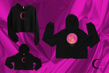 Load image into Gallery viewer, Heart Of Artistry Pink Pierced Resilient Vision Crop Hoodie
