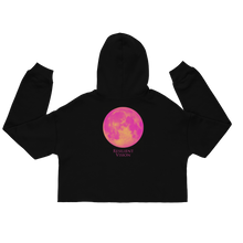 Load image into Gallery viewer, Heart Of Artistry Pink Pierced Resilient Vision Crop Hoodie
